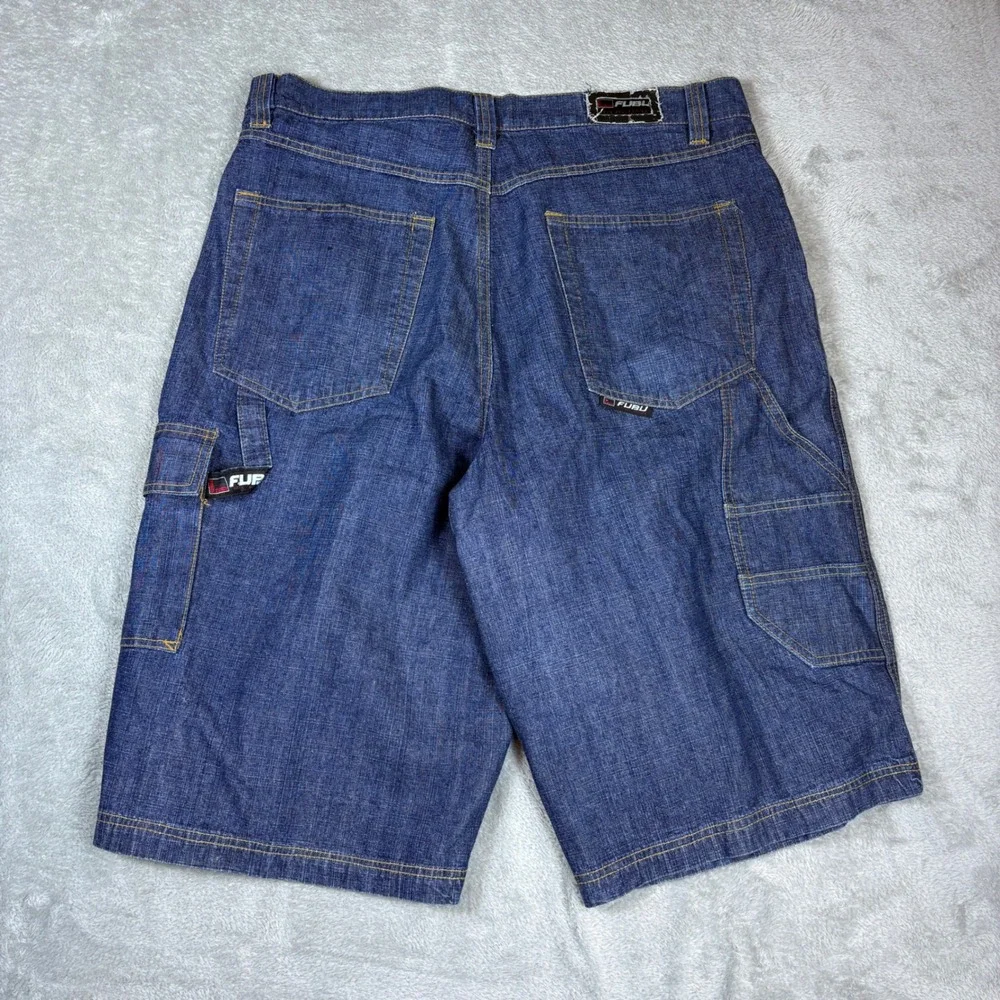 FUBU Shorts Mens 38 The‎ Collection Carpenter Baggy Relaxed Denim Blue Y2K
